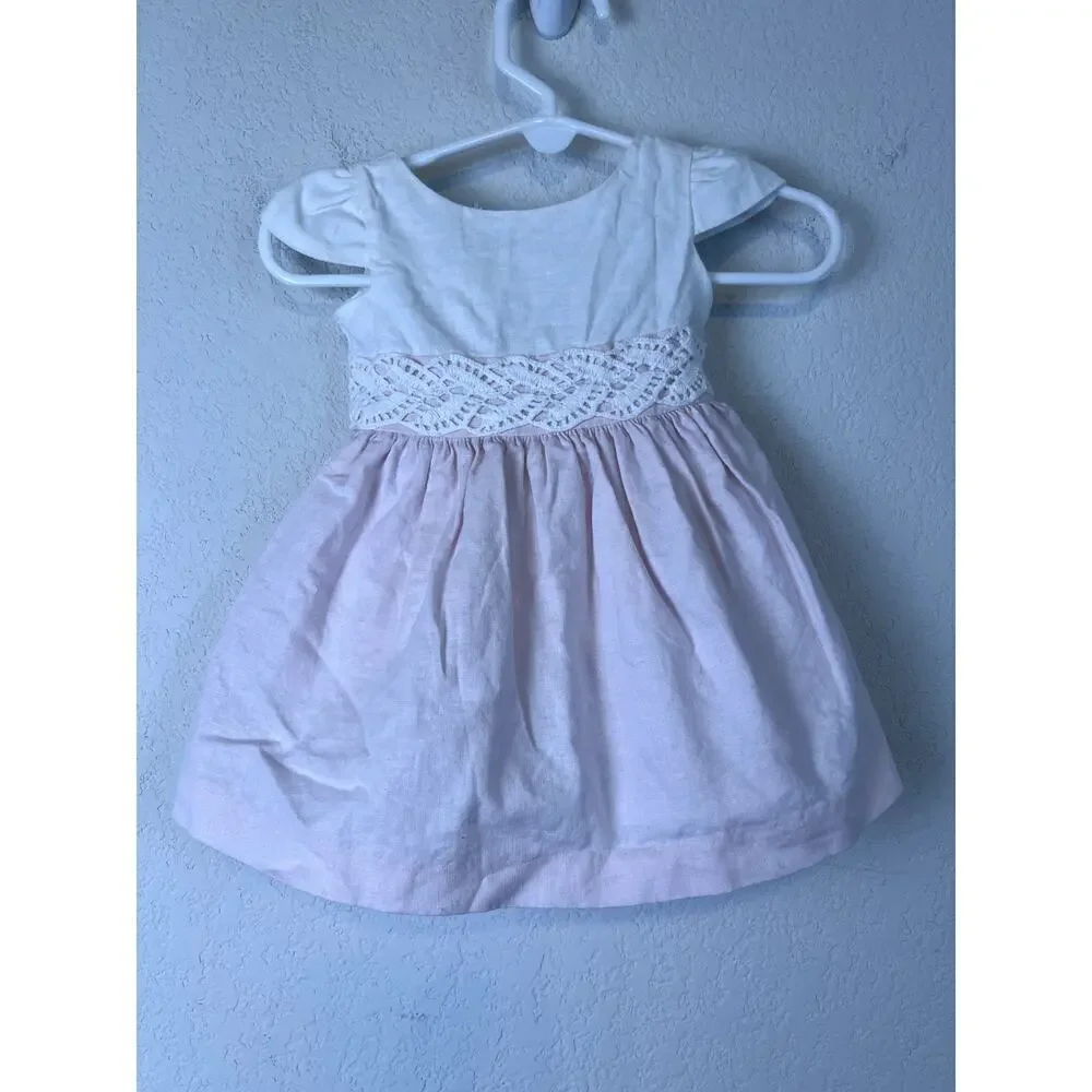 Adorable Edgehill Collection Pink & White Baby Outfit 3M
